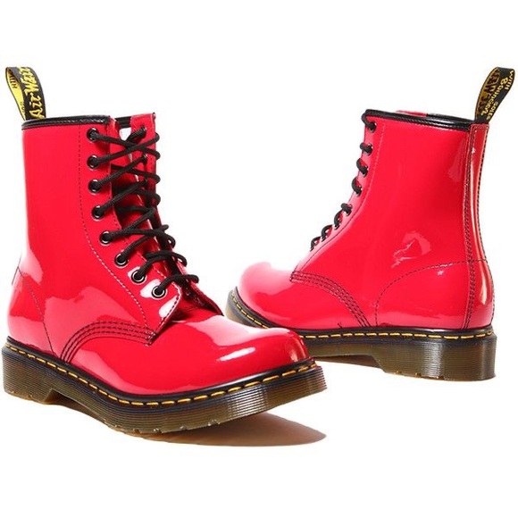 doc martens patent red